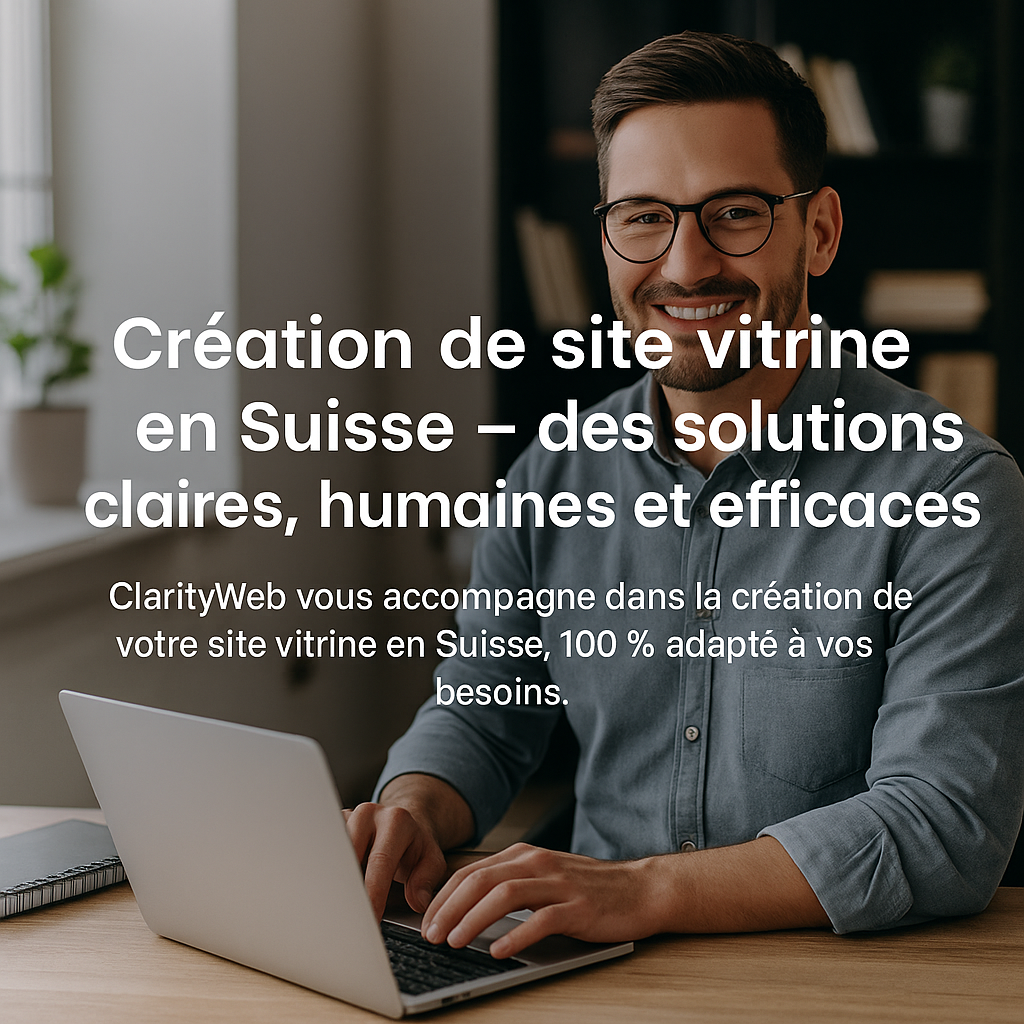 Création de site vitrine en Suisse par ClarityWeb - Interface claire et moderne